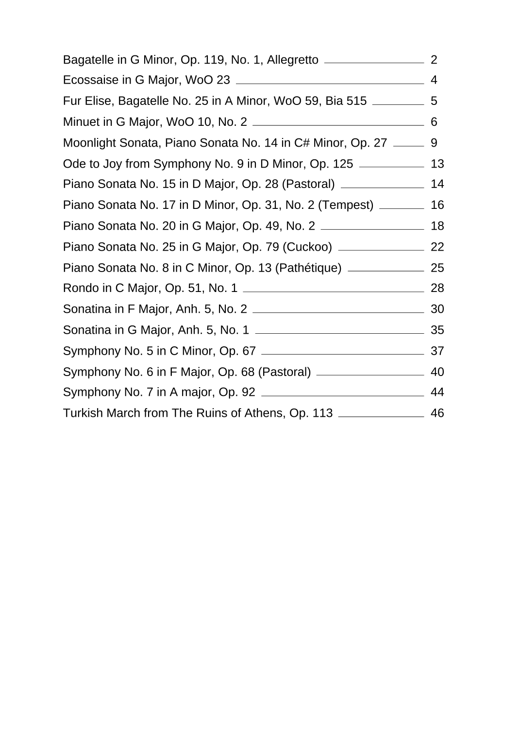 BEST OF BEETHOVEN (18 TUNES) - Sheet Music Collection [EASY PIANO] (arr. Darek)