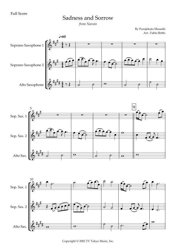 Sadness And Sorrow (arr. Fabio Britto)