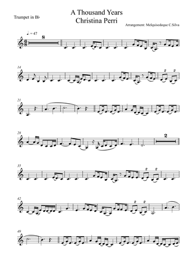 A Thousand Years (arr. Melquisedeque C.Silva)