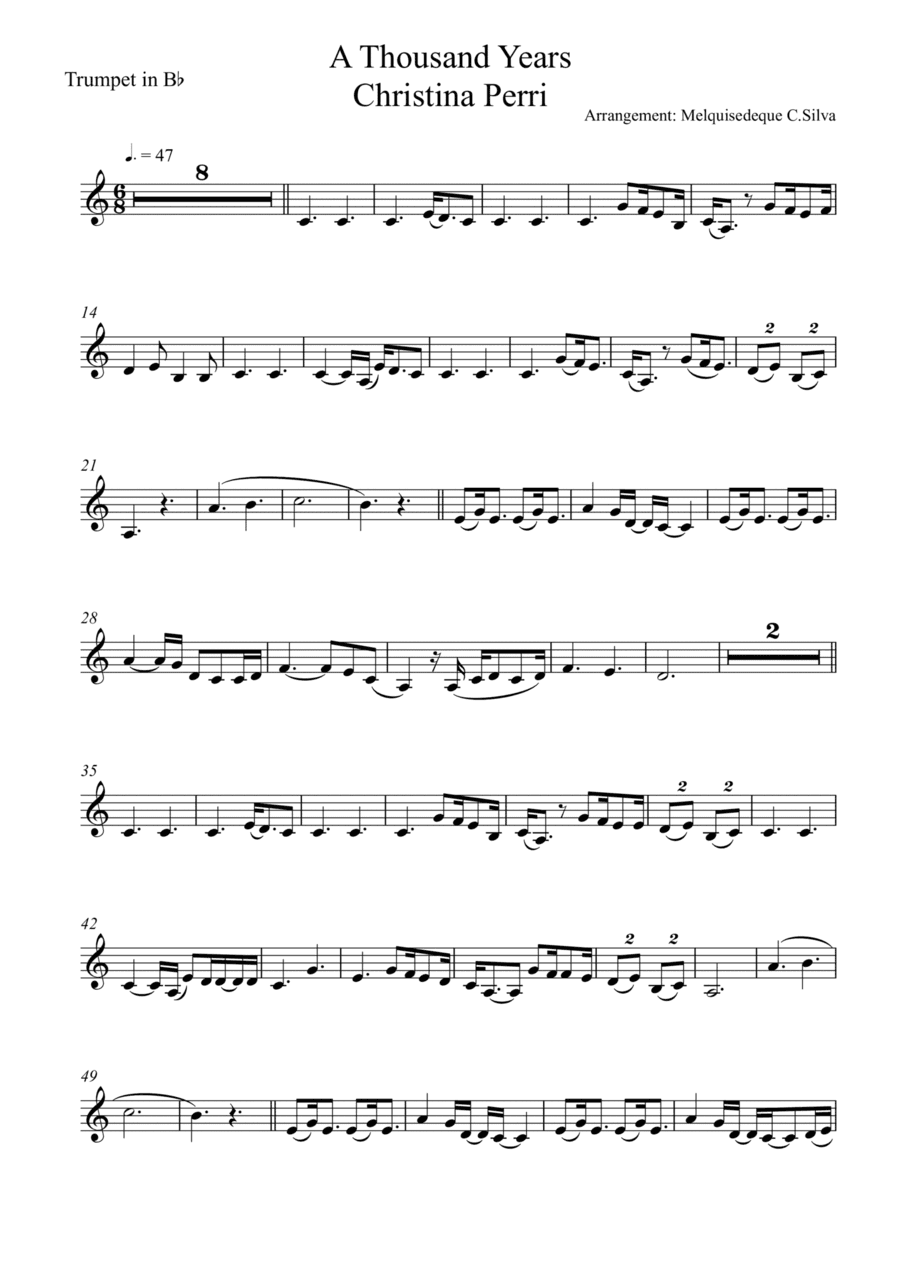 A Thousand Years (arr. Melquisedeque C.Silva)