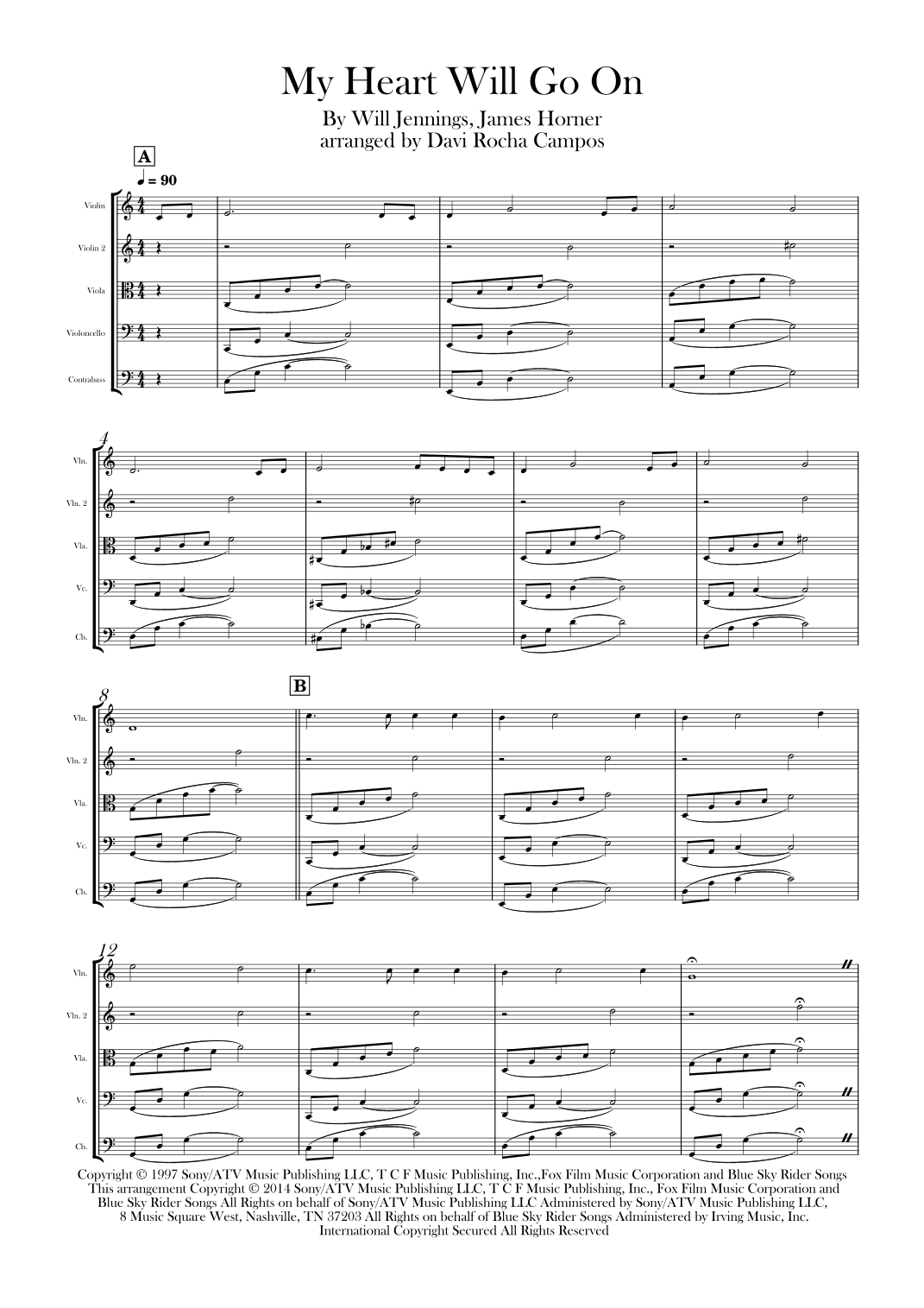 My Heart Will Go On (love Theme From 'titanic') (arr. Davi Rocha Campos)