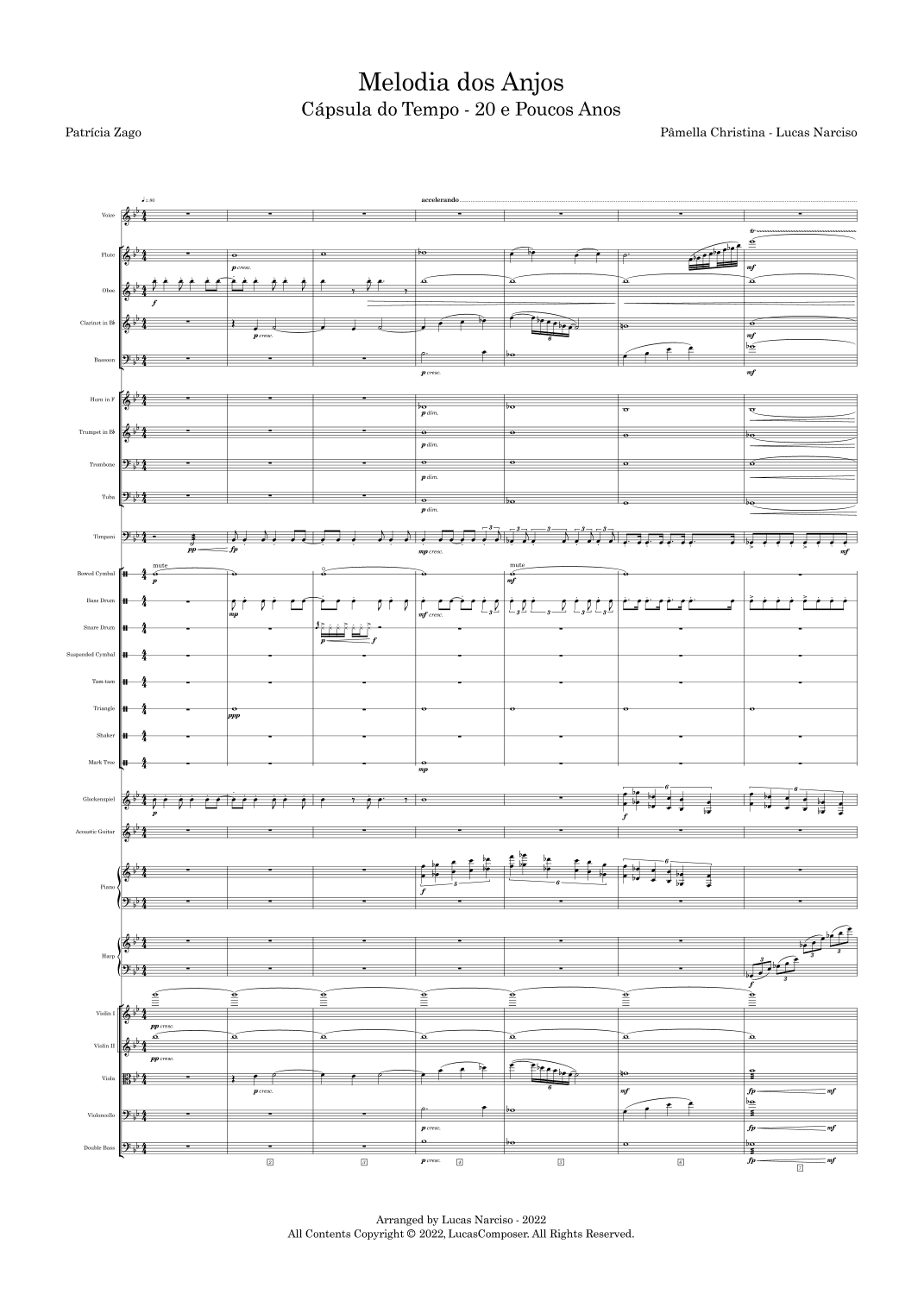 Melodia dos Anos - Score Only