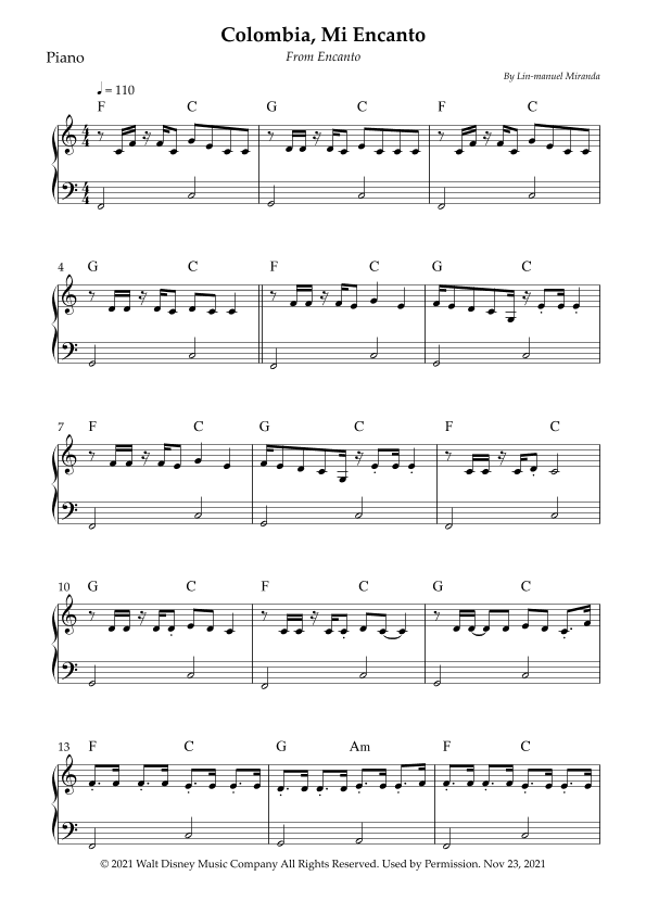 Colombia, Mi Encanto (arr. Wesley S. SIlva)