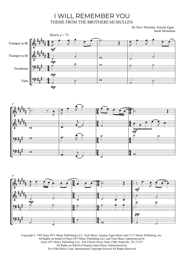 I Will Remember You (arr. Alex Nunes Rodrigues)