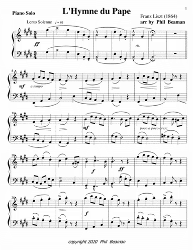 L'Hymne du Pape-Liszt-piano solo (arr. Phil Beaman)