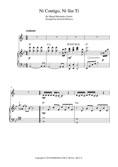 Ni Contigo Ni Sin Ti (arr. Kaiserin Rebecca)