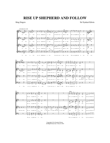 Rise up Shepherd and follow (arr. Sir Nyukuri Edwin)