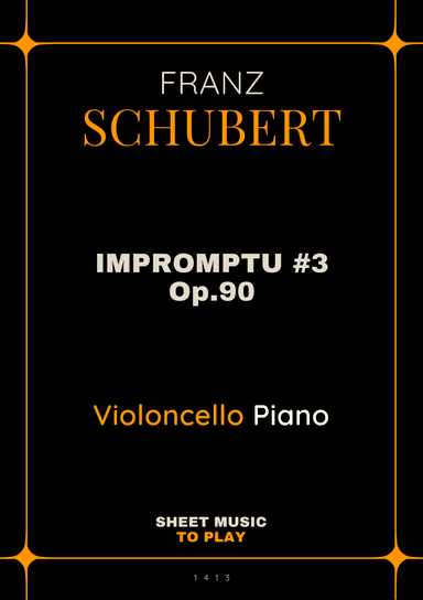 Impromptu No.3, Op.90 - Cello and Piano (Full Score and Parts) (arr. César Madeira)