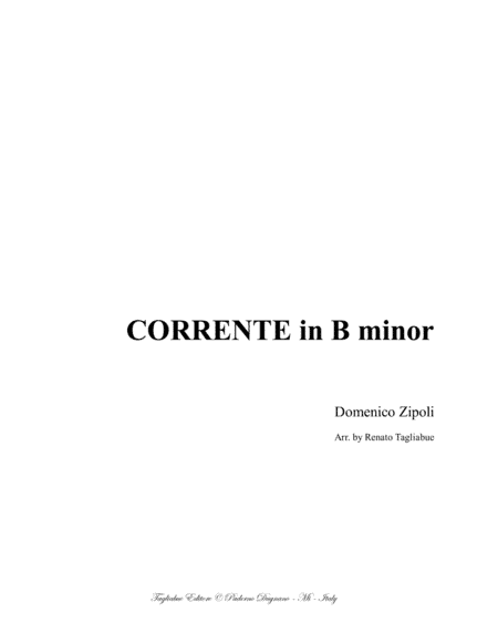 CORRENTE in B Minor - Zipoli - For Organ (arr. Renato Tagliabue)