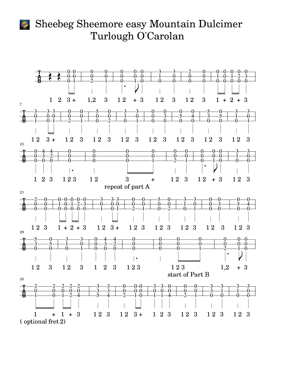 Sheebeg and Sheemore for Easy Mountain Dulcimer (arr. Gillian McCoy)