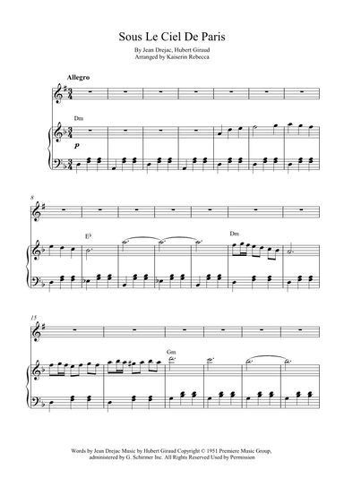 Sous Le Ciel De Paris (arr. Kaiserin Rebecca)