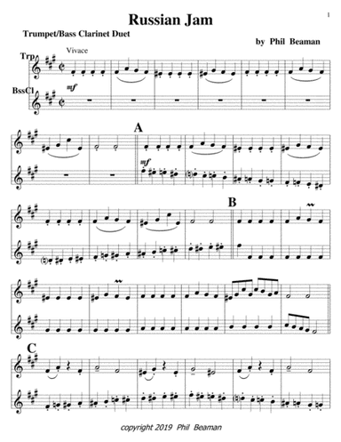 Russian Jam- trumpet and bass clarinet duet