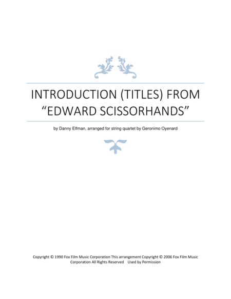 Edward Scissorhands Introduction (titles) (arr. Geronimo Oyenard)