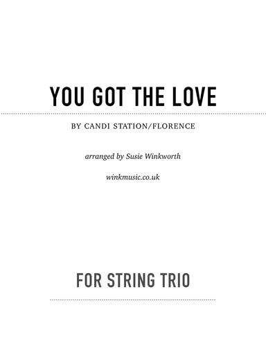 You Got The Love (arr. Susie Winkworth winkmusic.co.uk)