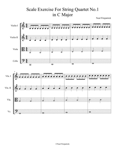 Scale Exercise For String Quartet No.1 in C Major