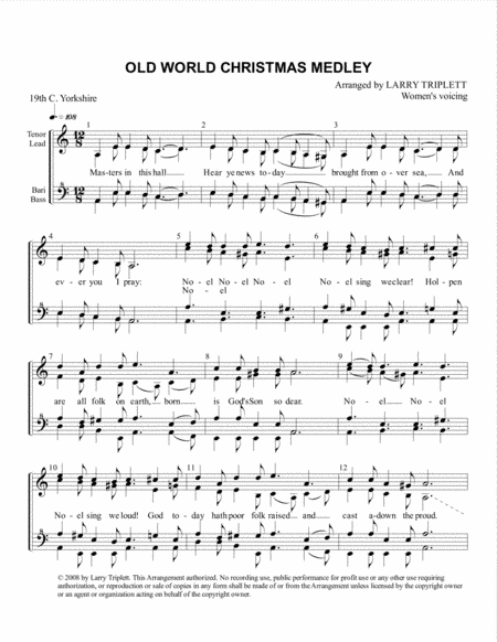 Old World Christmas Medley (arr. Larry Triplett)