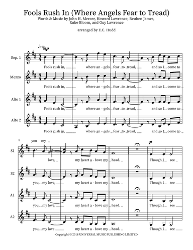 Where Angels Fear To Tread (arr. E.C. Hudd)