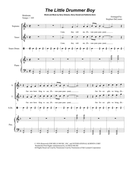 The Little Drummer Boy (arr. Stephen DeCesare)