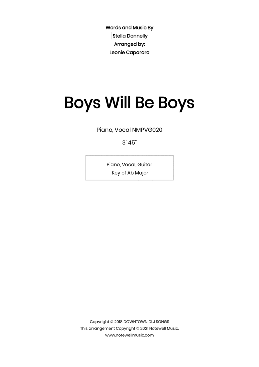 Boys Will Be Boys (arr. Leonie Capararo)