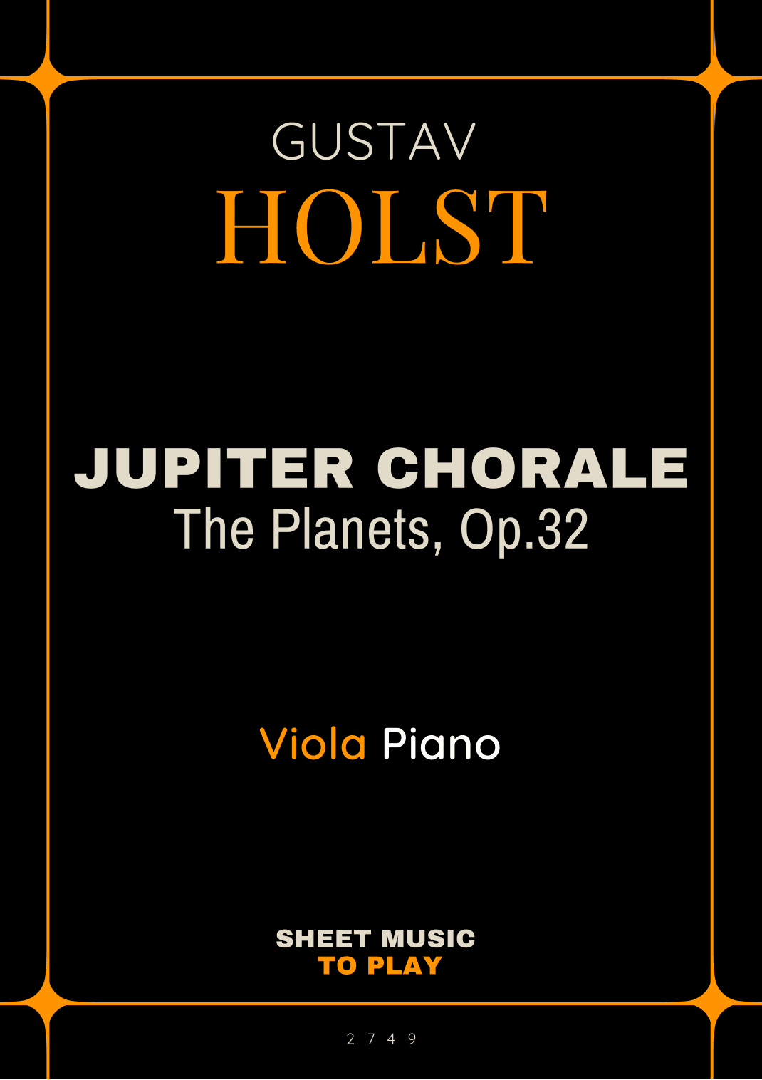 Jupiter Chorale from The Planets - Viola and Piano - W/Chords (Full Score and Parts) (arr. César Madeira)