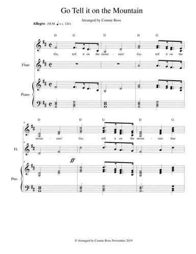 Go Tell it on the Mountain - Vocal trio, flute and piano (arr. Connie Boss)