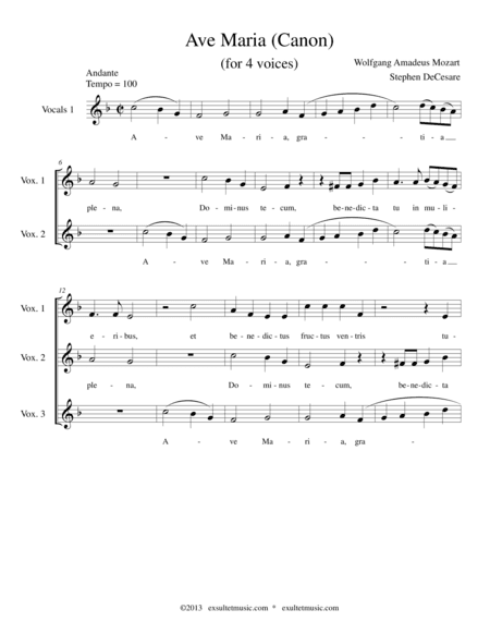 Ave Maria (Canon) (arr. Stephen DeCesare)