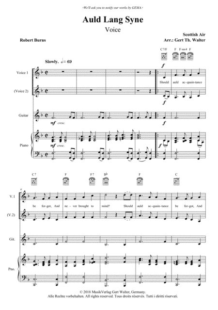 Auld Lang Syne (arr. Gert Th. Walter)