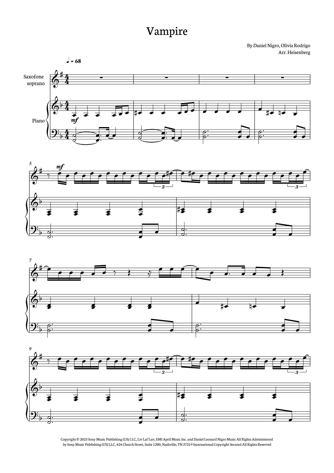 Vampire (arr. Heisenberg)