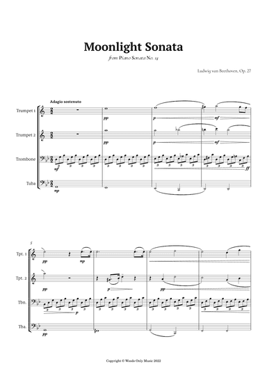 Moonlight Sonata by Beethoven for Brass Quartet (arr. Ander)