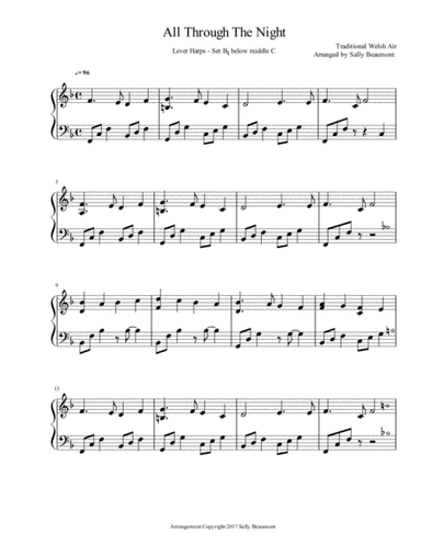 All Through the Night - Lever Harp Solo (arr. Sally Beaumont)