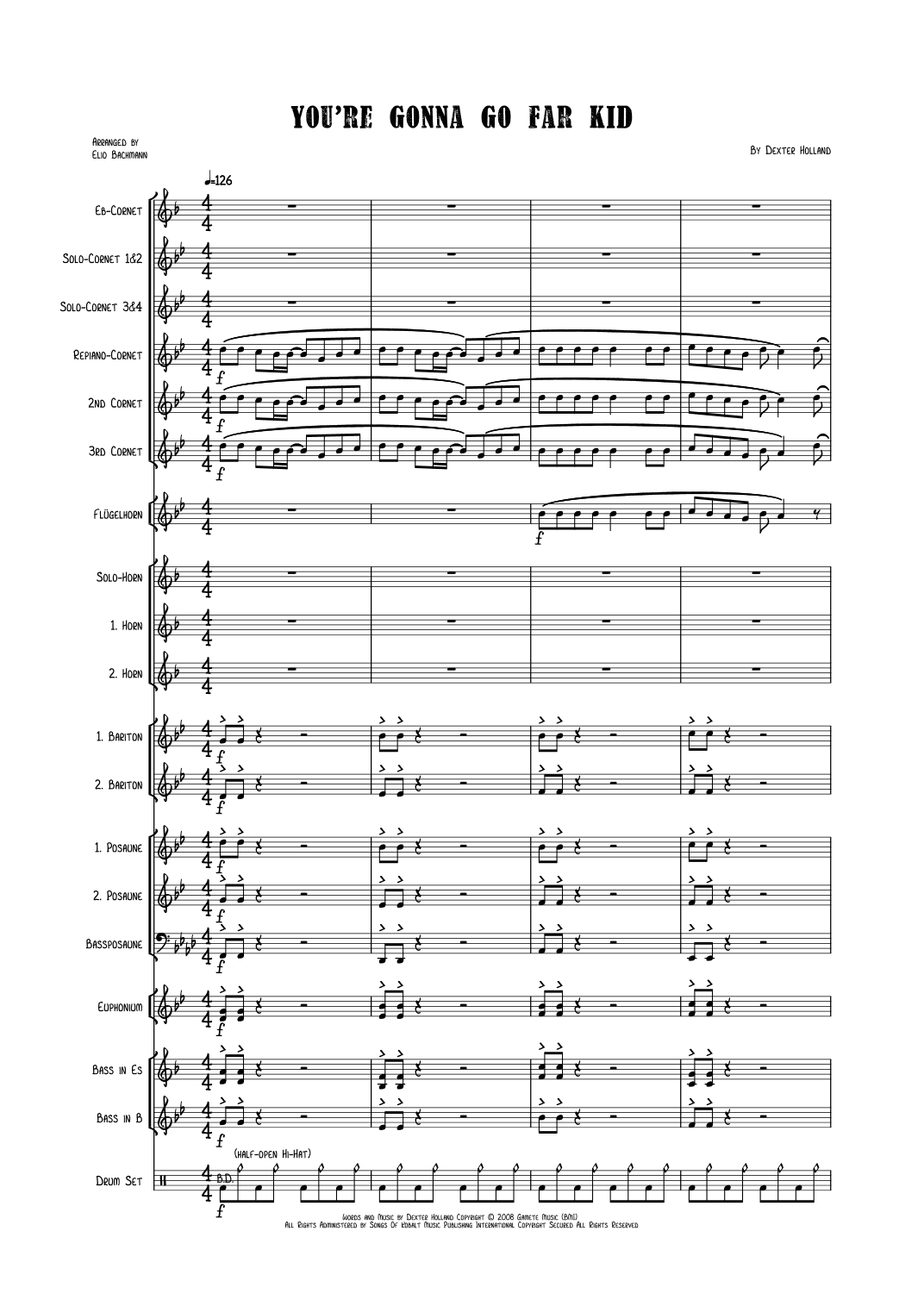You're Gonna Go Far Kid (arr. Elio Bachmann)