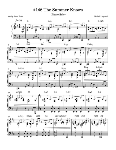 Summer Knows (arr. John Fries)