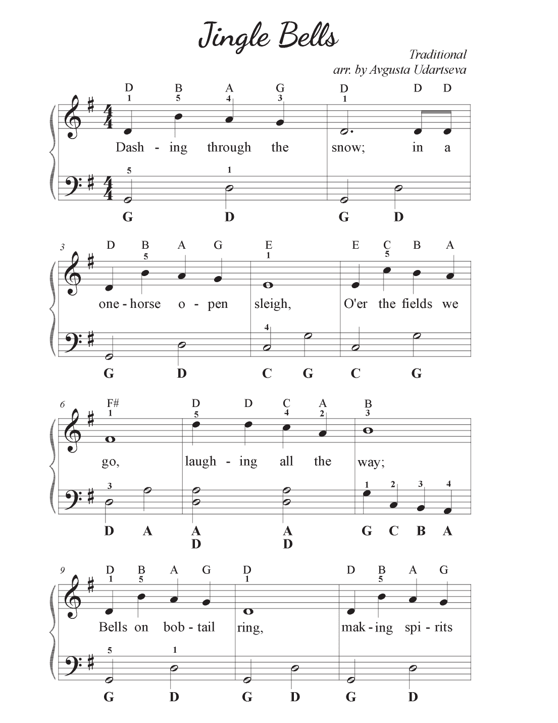 Jingle Bells - Easy (arr. Avgusta Udartseva)