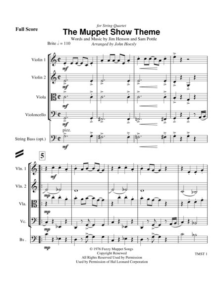 The Muppet Show Theme (arr. John Hoesly)