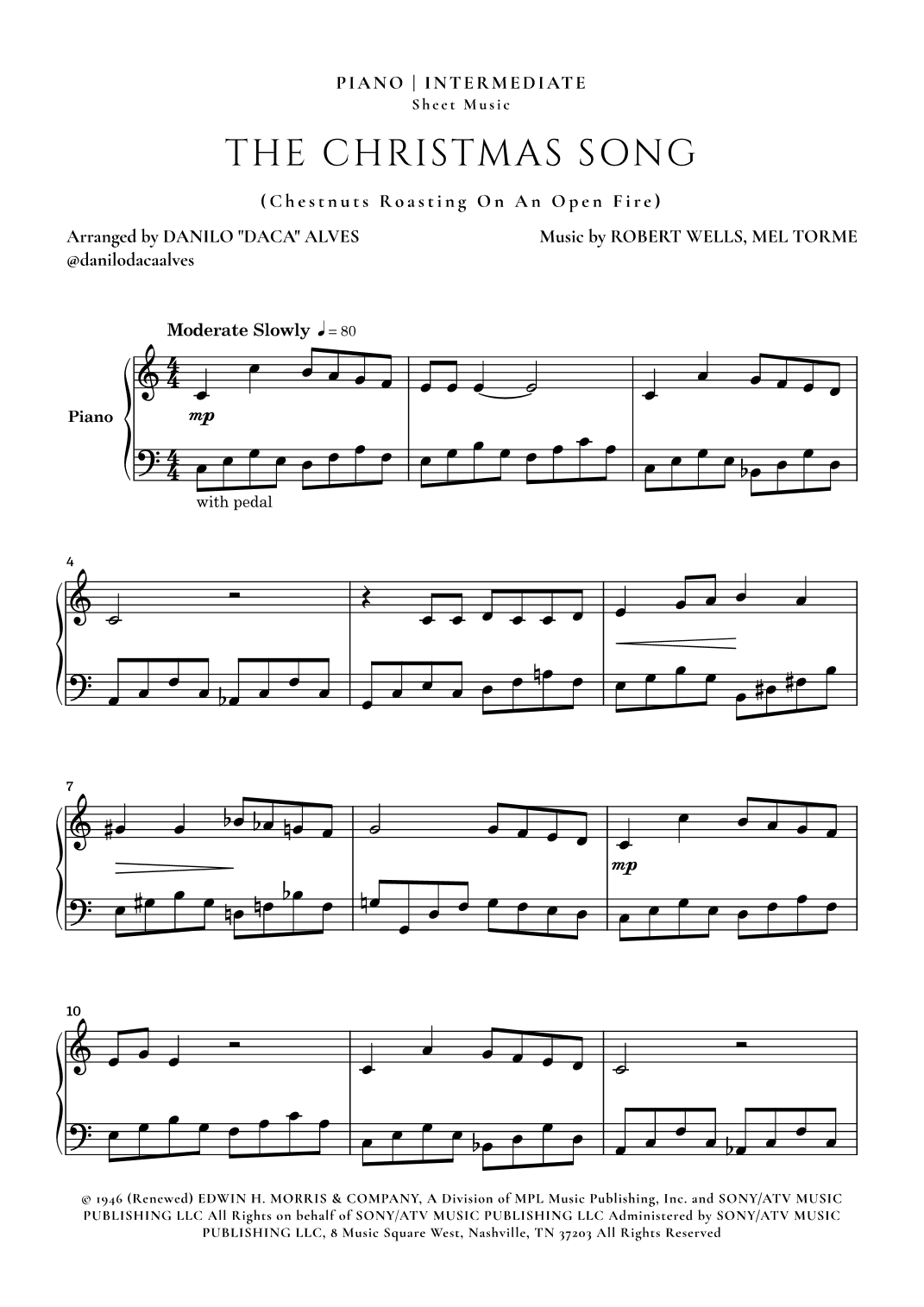 The Christmas Song (chestnuts Roasting On An Open Fire) (arr. Danilo "Daca" Alves)
