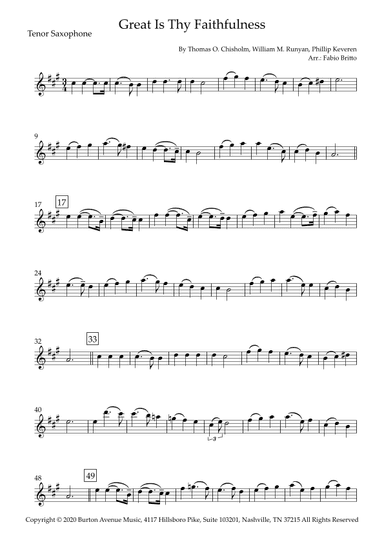 Great Is Thy Faithfulness (arr. Fabio Britto)