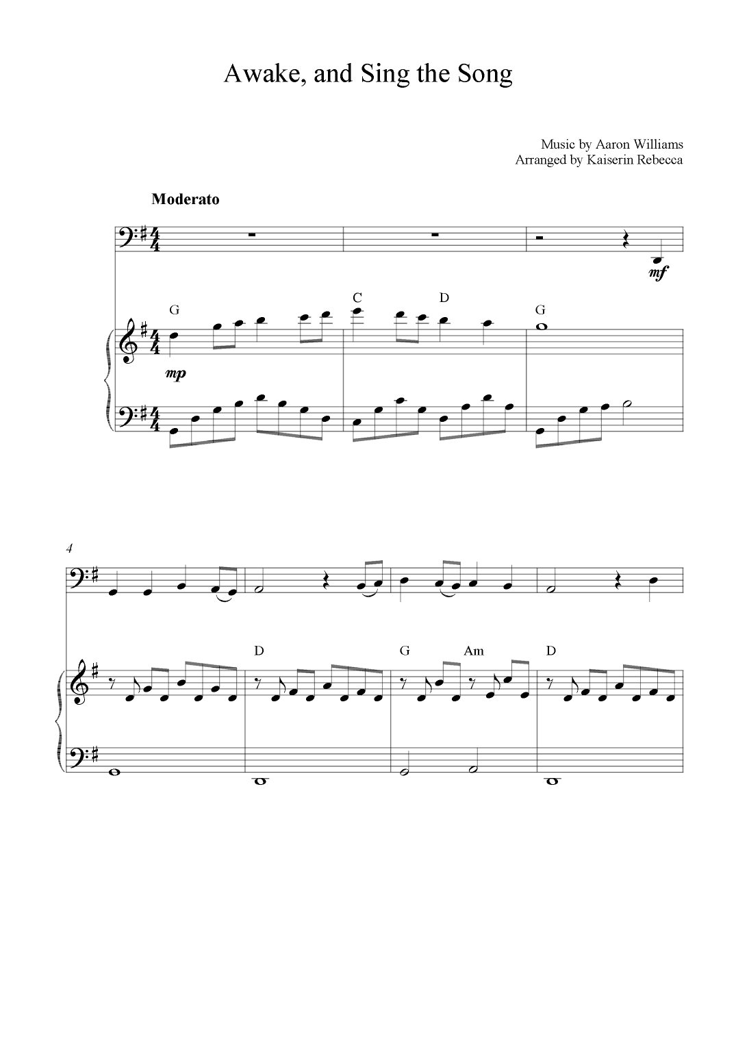 Awake, and Sing the Song (arr. Kaiserin Rebecca)