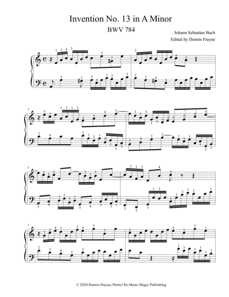 Invention No. 13 in A Minor (BWV 784) (arr. Dennis Frayne)
