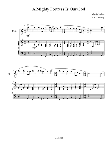 A Mighty Fortress is Our God (Flute Solo with Piano Accompaniment) (arr. B. C. Dockery)