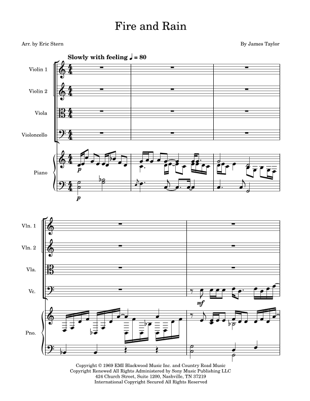 Fire And Rain (arr. Eric)