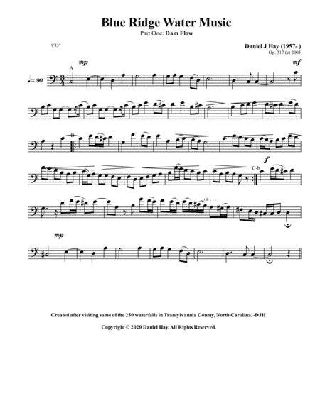 Blue Ridge Water Music in Four Movements: Dam Flow, Long Falls, Gurgle Pools, Falling Creek (Bass)