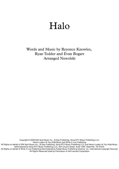 Halo (arr. Newolski)