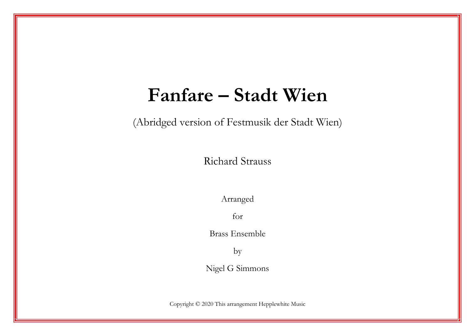 Fanfare - Stadt Wien (arr. Nigel Simmons)