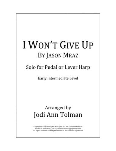 I Won't Give Up (arr. Jodi Ann Tolman)