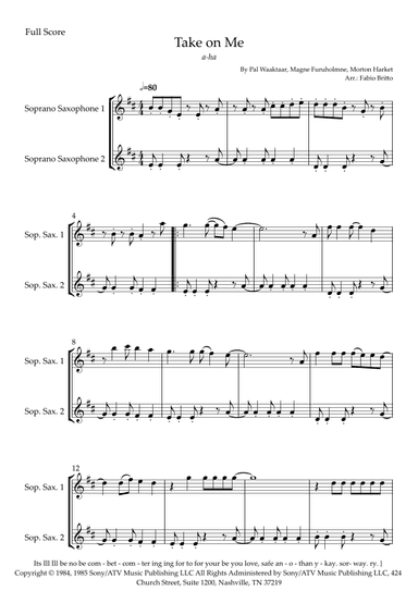 Take On Me (arr. Fabio Britto)