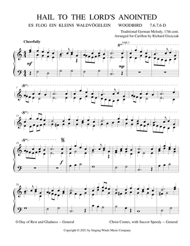 Hail to the Lord's Annointed (ES FLOG EIN KLEINS WALDVÖGELEIN) (arr. Richard Giszczak)