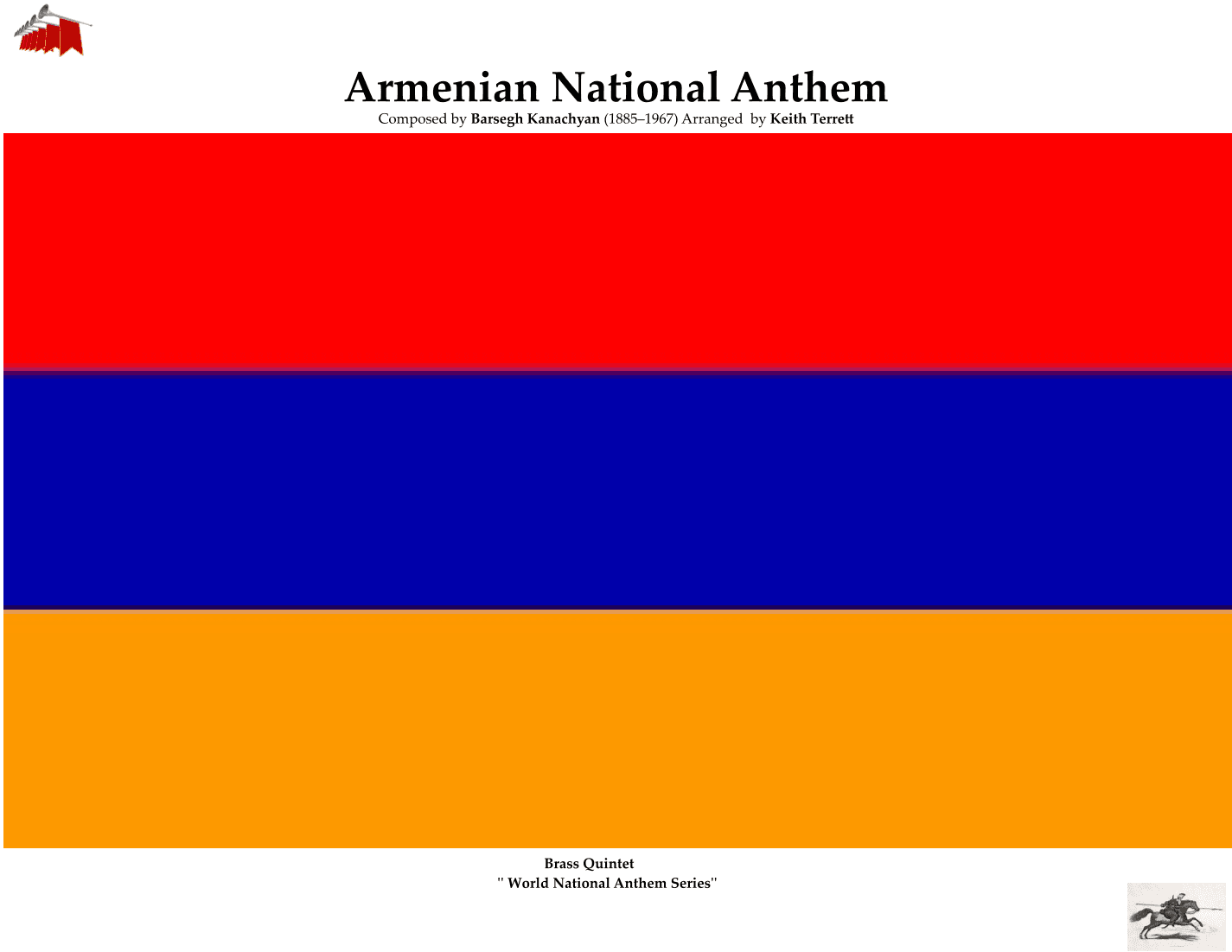 Armenian National Anthem "Mer Hayrenik" for Brass Quintet & Percussion MFAO World National Anthem Se (arr. Keith Terettt)