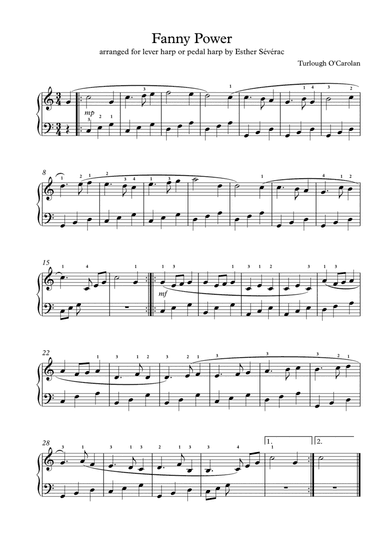 Fanny Power - easy level (lever or pedal harp) (arr. Esther Sévérac)