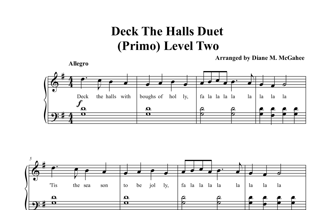 Deck The Halls (arr. Arranged by Diane M. McGahee)