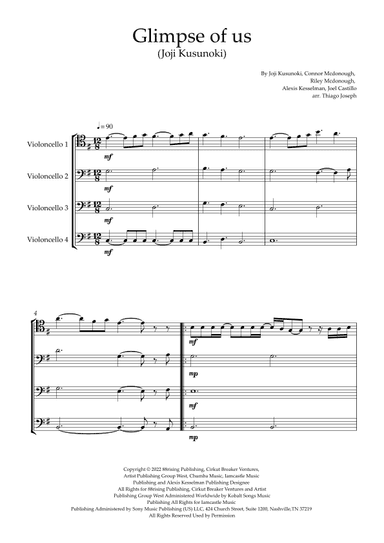 Glimpse Of Us (arr. Thiago Joseph)